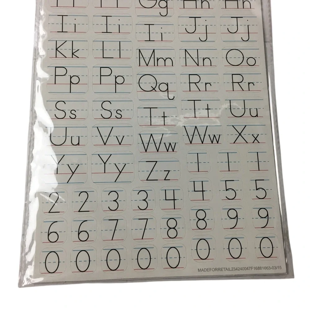 Alphabet Number Stickers 10 Sheets 700 Total Handwriting Uppercase Lowercase NEW